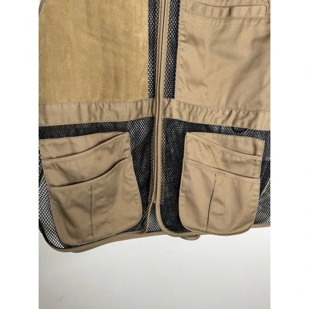 Cabelas Outdoor Gear XL Hunting Fishing Vest Camel Tan Vented Mesh Pockets Brown